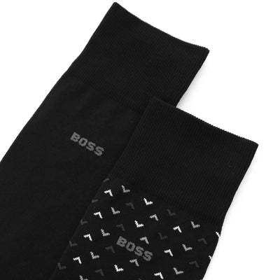 BOSS 2P RS Minipattern MC Sock in Black Logo