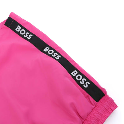 BOSS Ace Swim Short in Pink Tape Logo