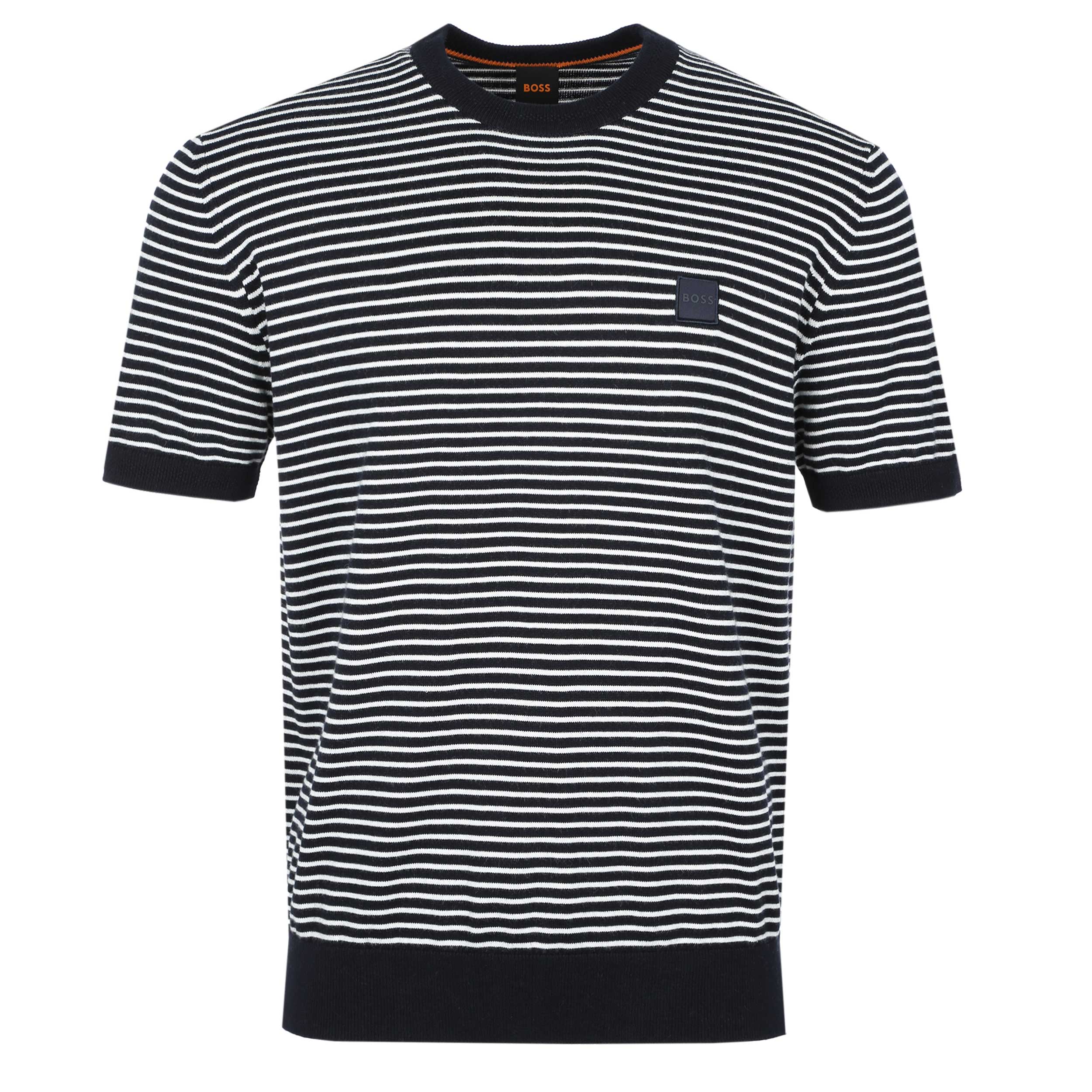 BOSS - Stripe T Shirt - Navy main image 1