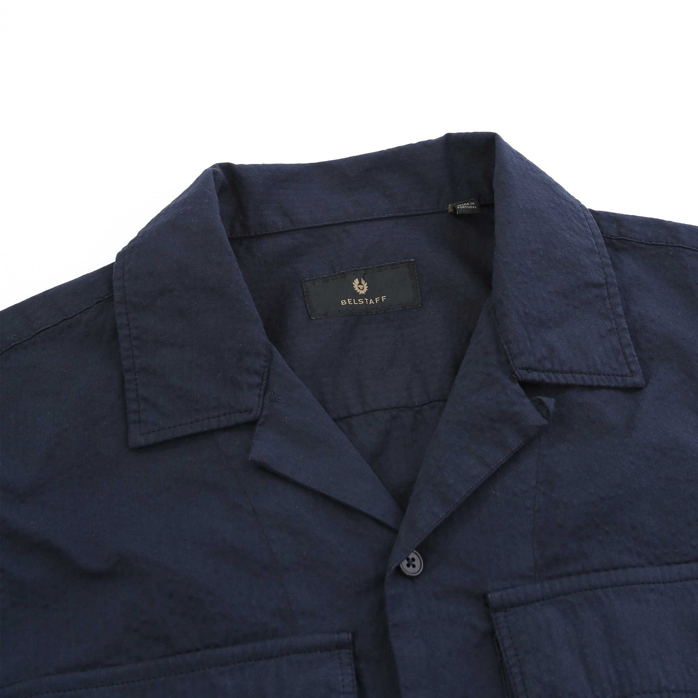  Belstaff Caster SS Shirt in Navy Collar
