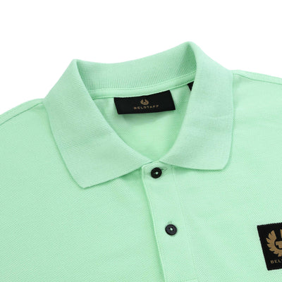 Belstaff Classic Short Sleeve Polo Shirt in New Leaf Green Collar