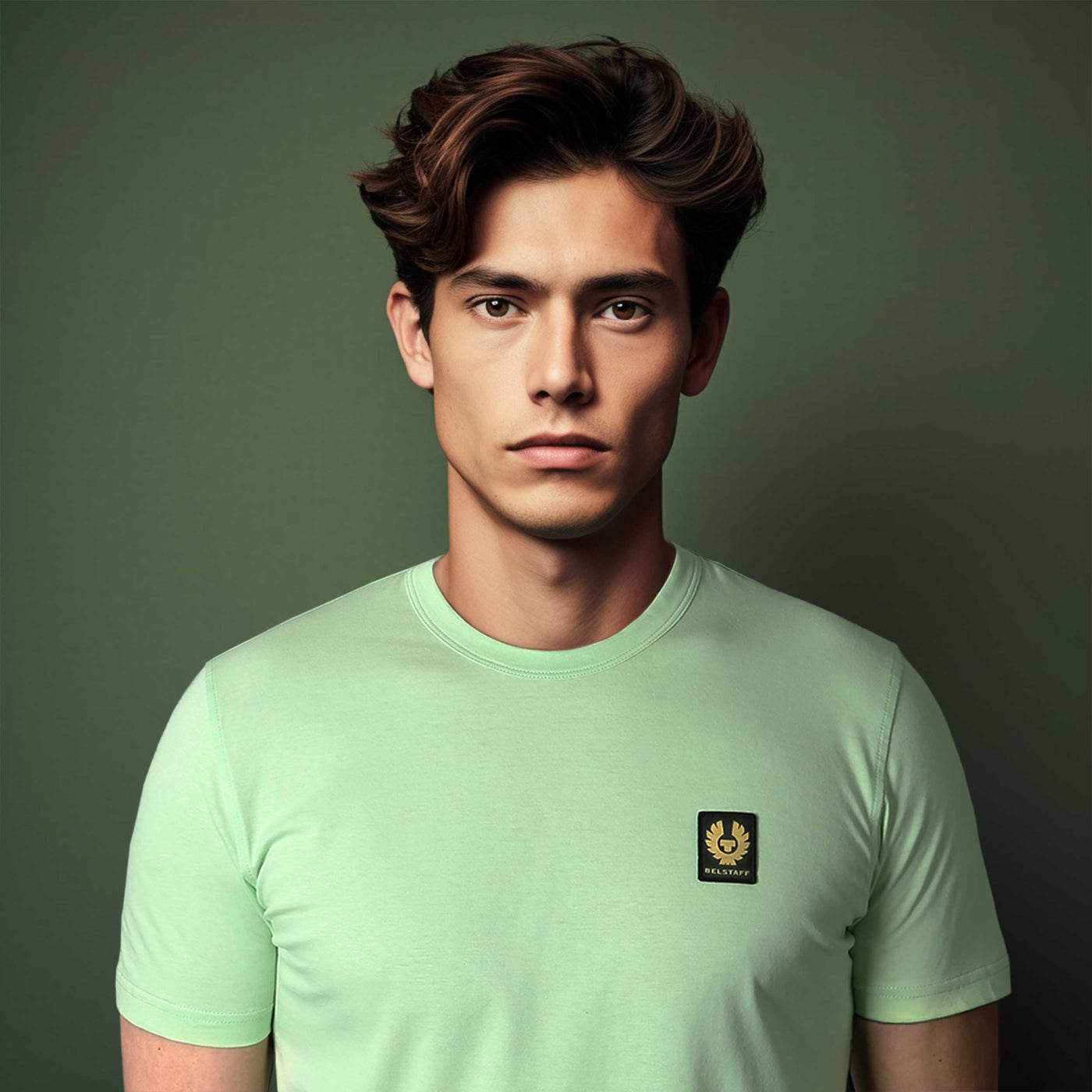 Belstaff Classic T-Shirt in New Leaf Green Model