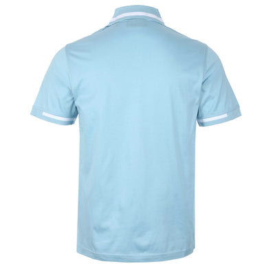 Belstaff Graph Zip Polo Shirt in Skyline Blue Back