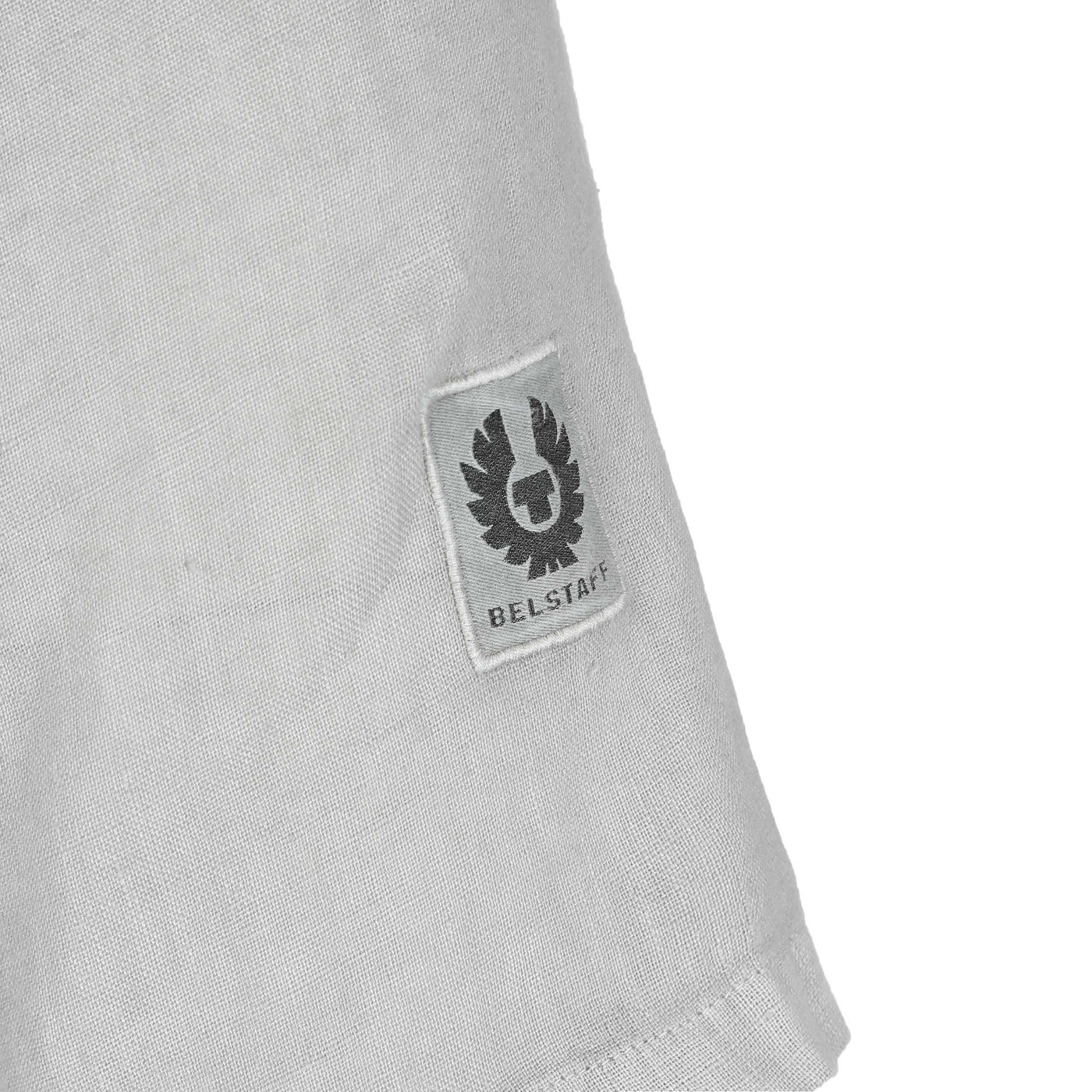 Belstaff Scale Linen SS Shirt in Cloud Grey Logo