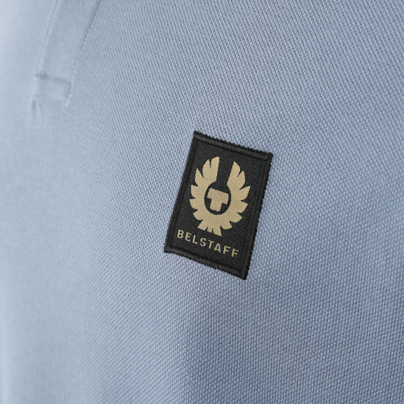 Belstaff Tipped Collar Polo Blue Flint Logo
