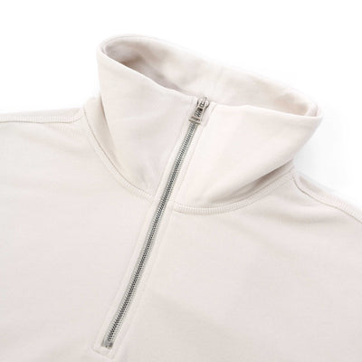 Belstaff Signature Quarter Zip Ladies Sweatshirt in Moonbeam Closed Neck