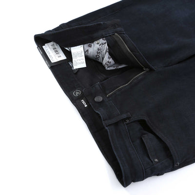 BOSS Delaware3-1 Jean in Black Blue Denim Zip Detail