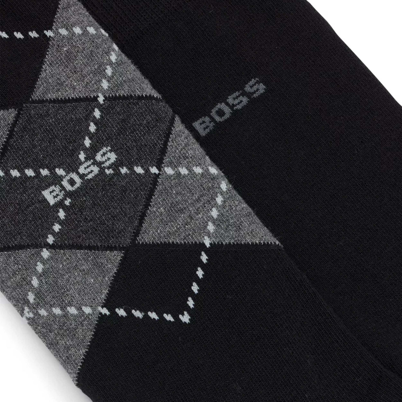 BOSS 2P RS Argyle CC Sock in Black Logo