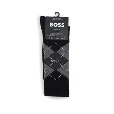 BOSS 2P RS Argyle CC Sock in Black Details