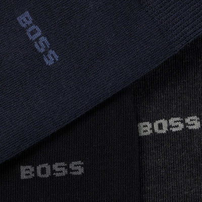 BOSS 3P RS Gift Set Uni CC Sock in Black, Grey & Navy Logo