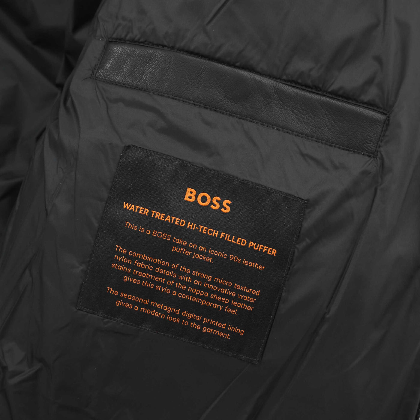 Boss Joholo Jacket in Black Inside Details