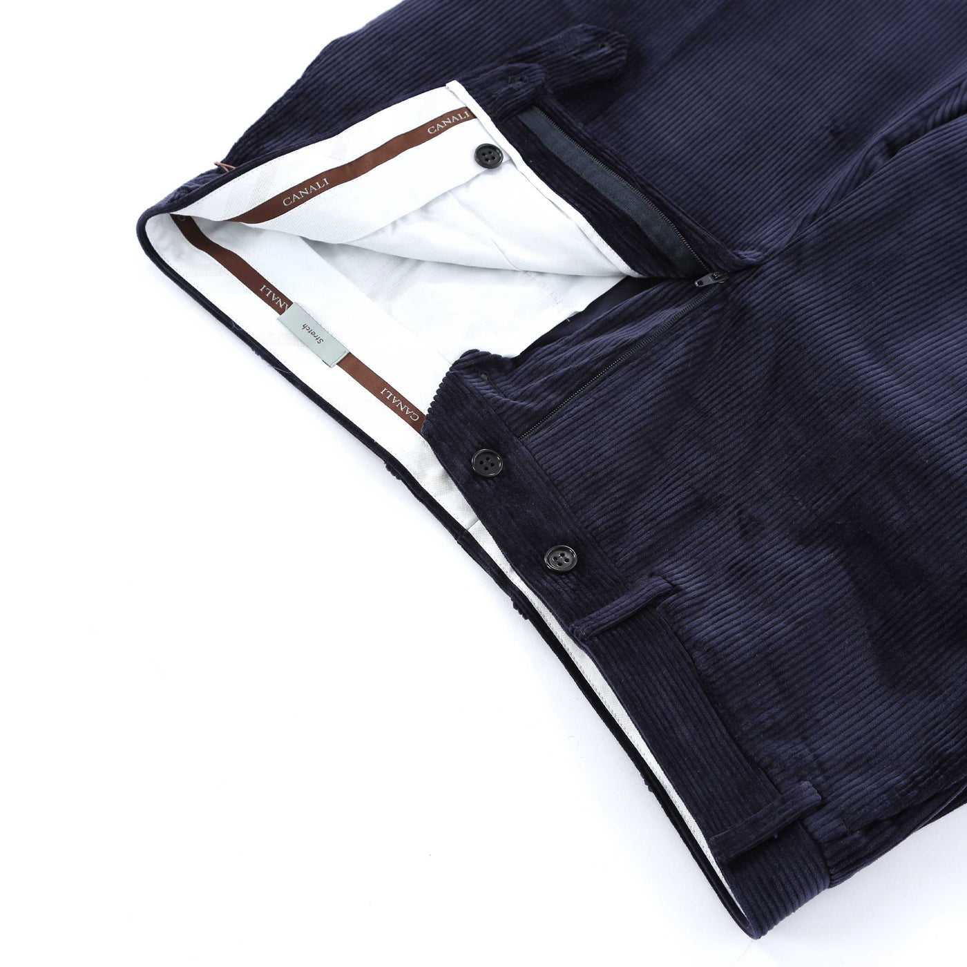 Canali Cord Trouser in Navy Zip
