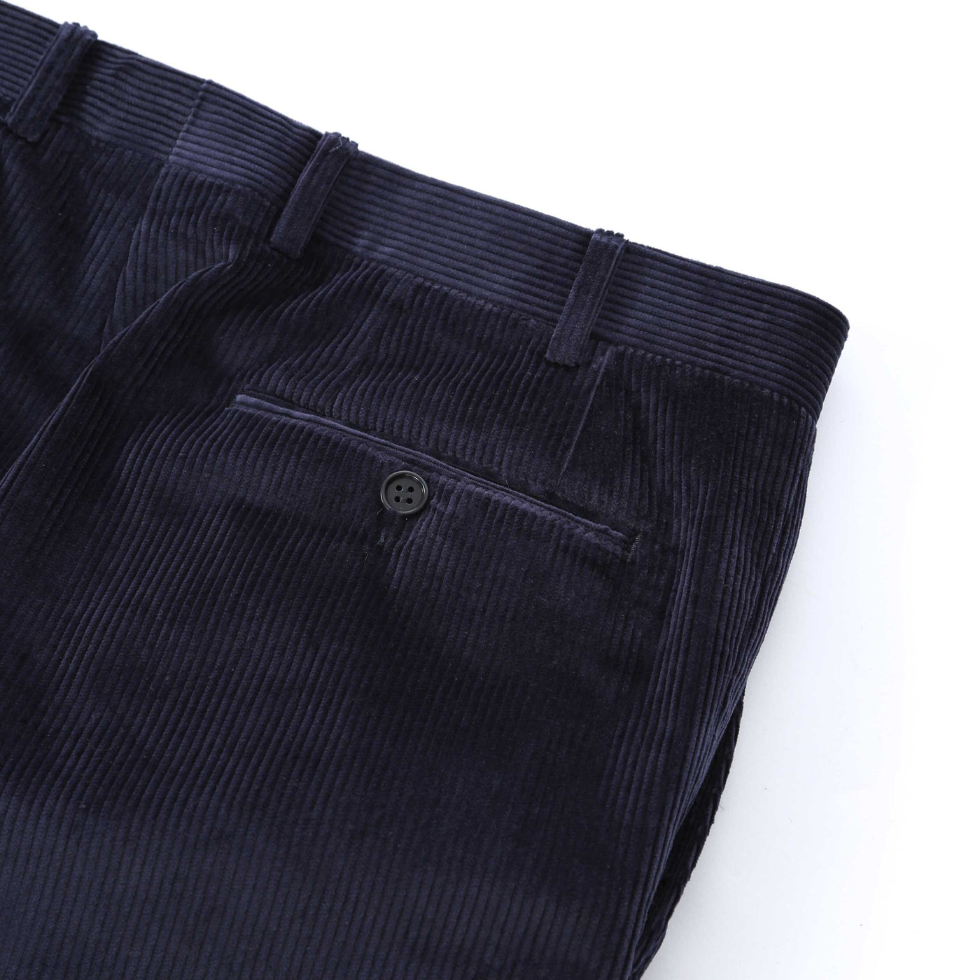 Canali Cord Trouser in Navy Pocket Detail