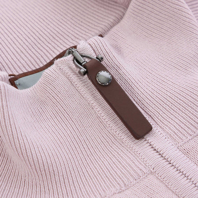 Canali 1/4 Zip Knitwear in Pink Zip