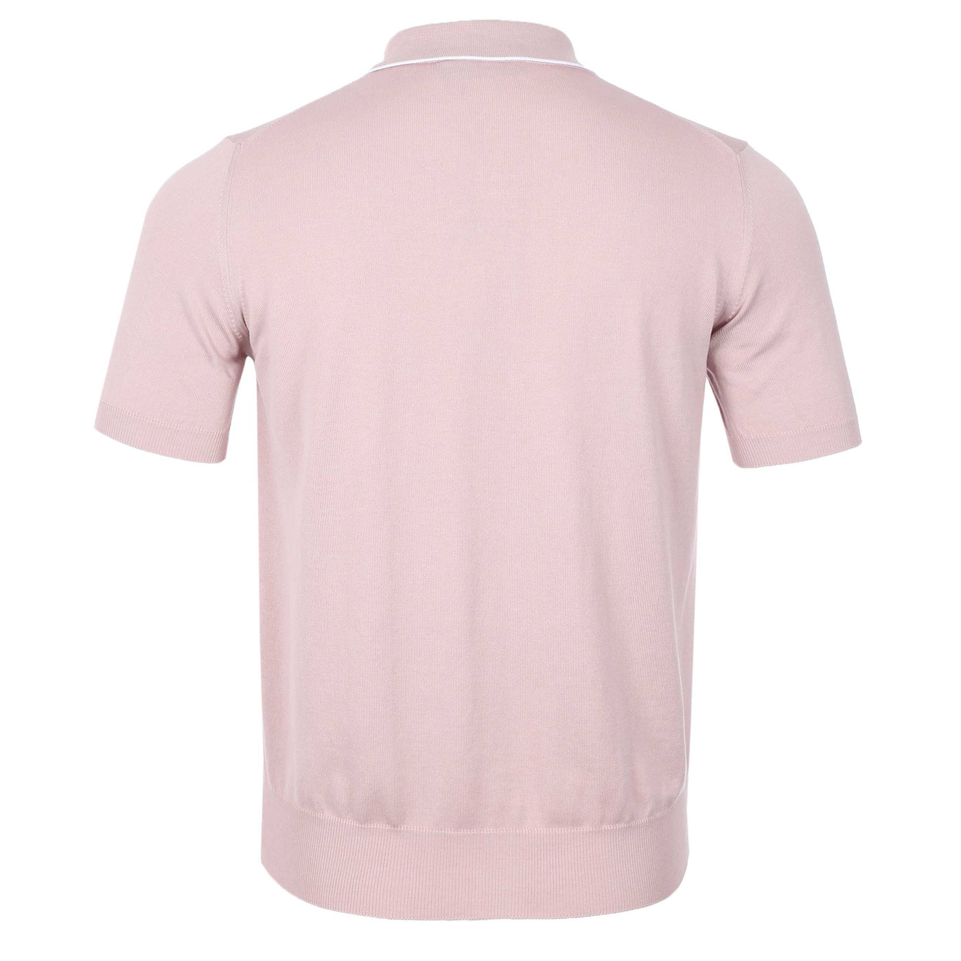 Canali 3 Button Knitted Polo in Pink Back