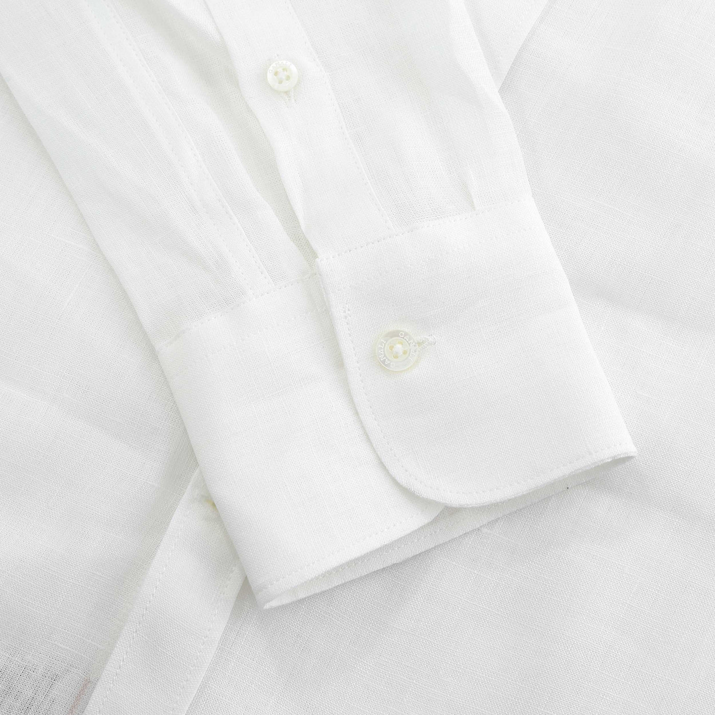 Canali Linen Shirt in White Cuff