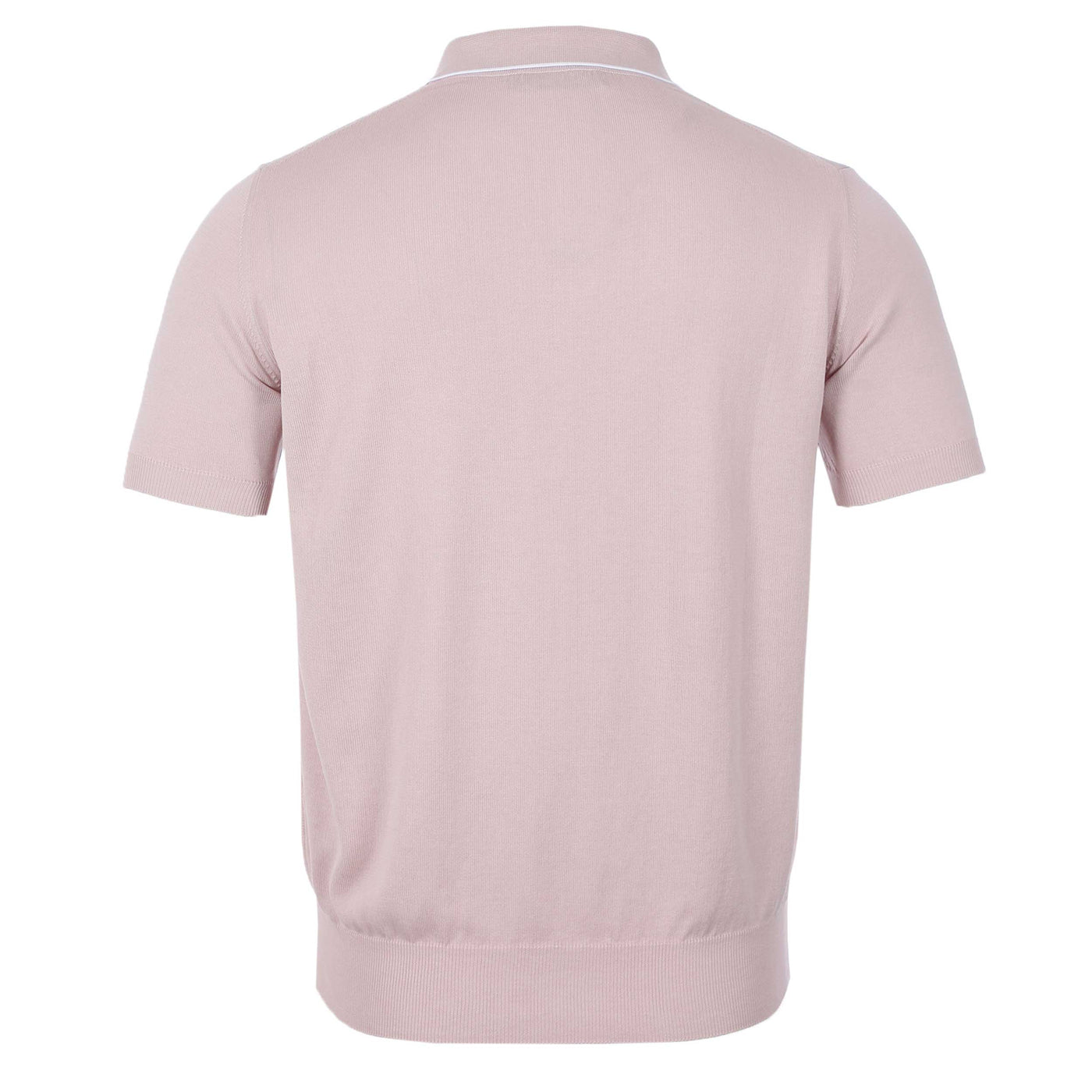 Canali Open Neck Knitted Polo in Pink