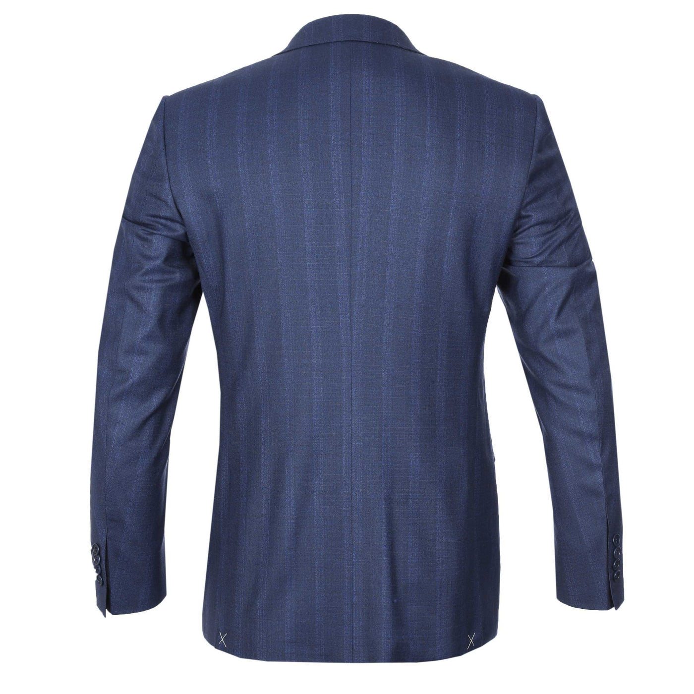 Canali Peak Lapel Milano Suit in Navy Blue Jacket Back