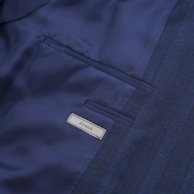 Canali Peak Lapel Milano Suit in Navy Blue Inside Pocket