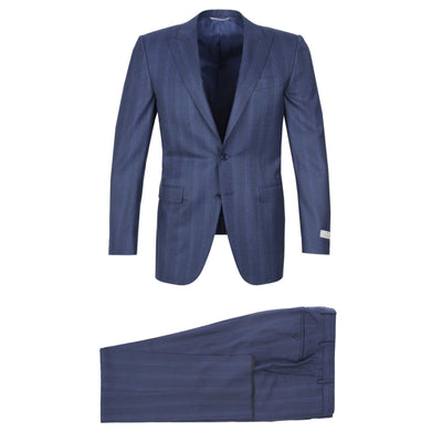 Canali Peak Lapel Milano Suit in Navy Blue