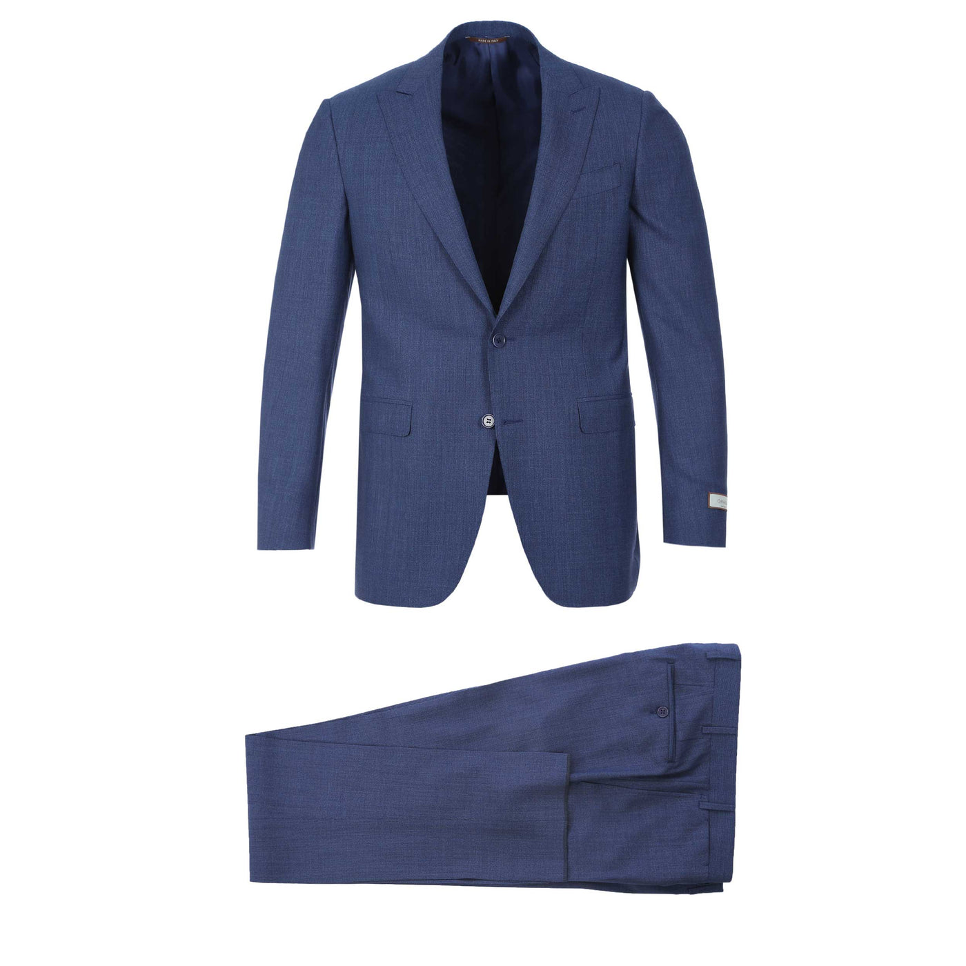 Canali Peak Lapel Stretch Suit in Denim Blue