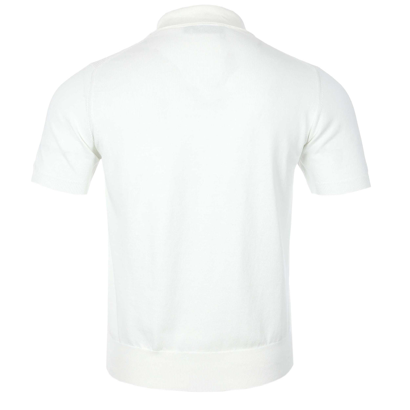 Canali Weave Front Knitted Polo in White