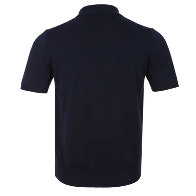 Canali Zip Polo Shirt in Navy Back