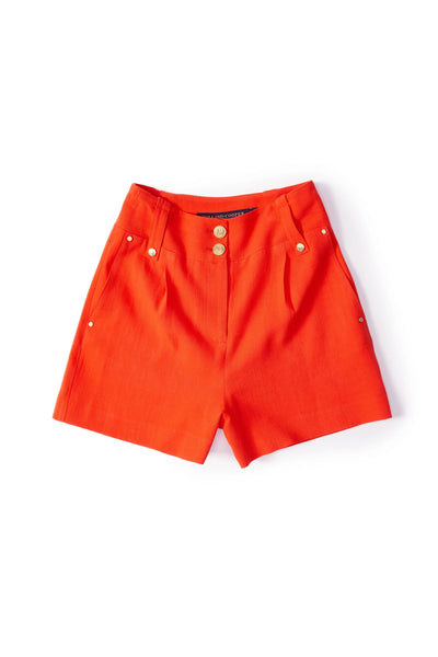 Holland Cooper Tailored Linen Short in Neroli Front