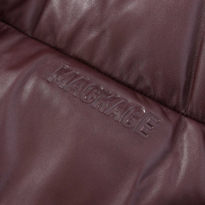 Mackage Saya Ladies Leather Jacket in Garnet Logo