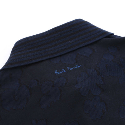 Paul Smith Floral Jacquard Polo Shirt in Dark Navy Logo