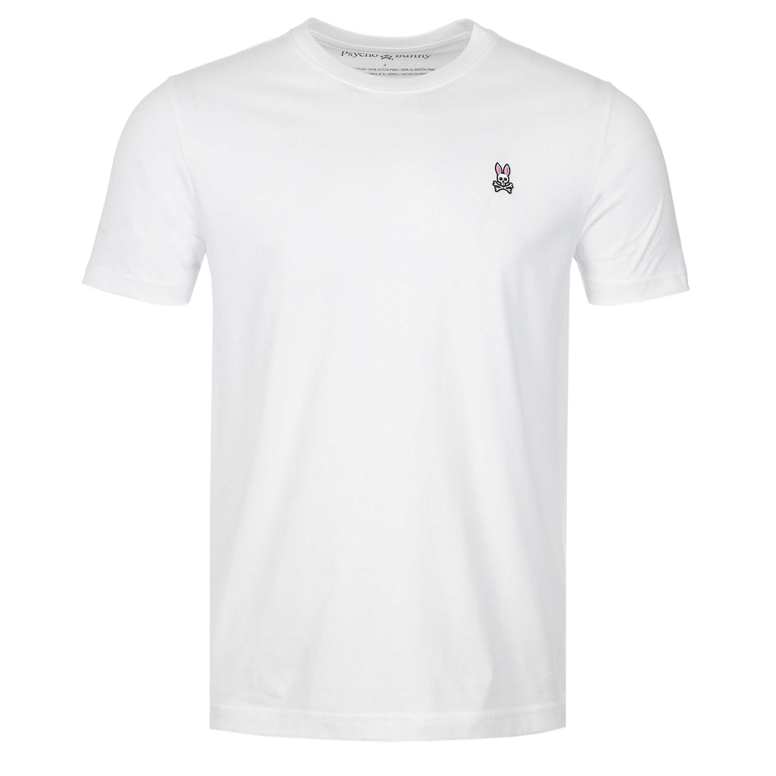 Psycho Bunny Classic T Shirt in White Psycho Bunny Classic T Shirt in White
