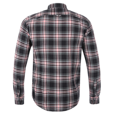 Remus Uomo Button Down Check Shirt in Grey Pink Check Back