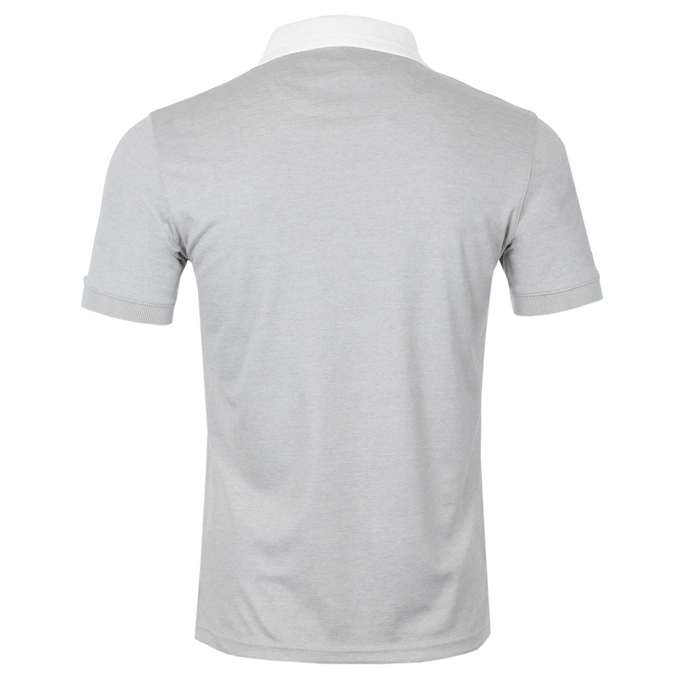 Remus Uomo Micro Pique Contrast Collar Polo Shirt in Light Grey Back