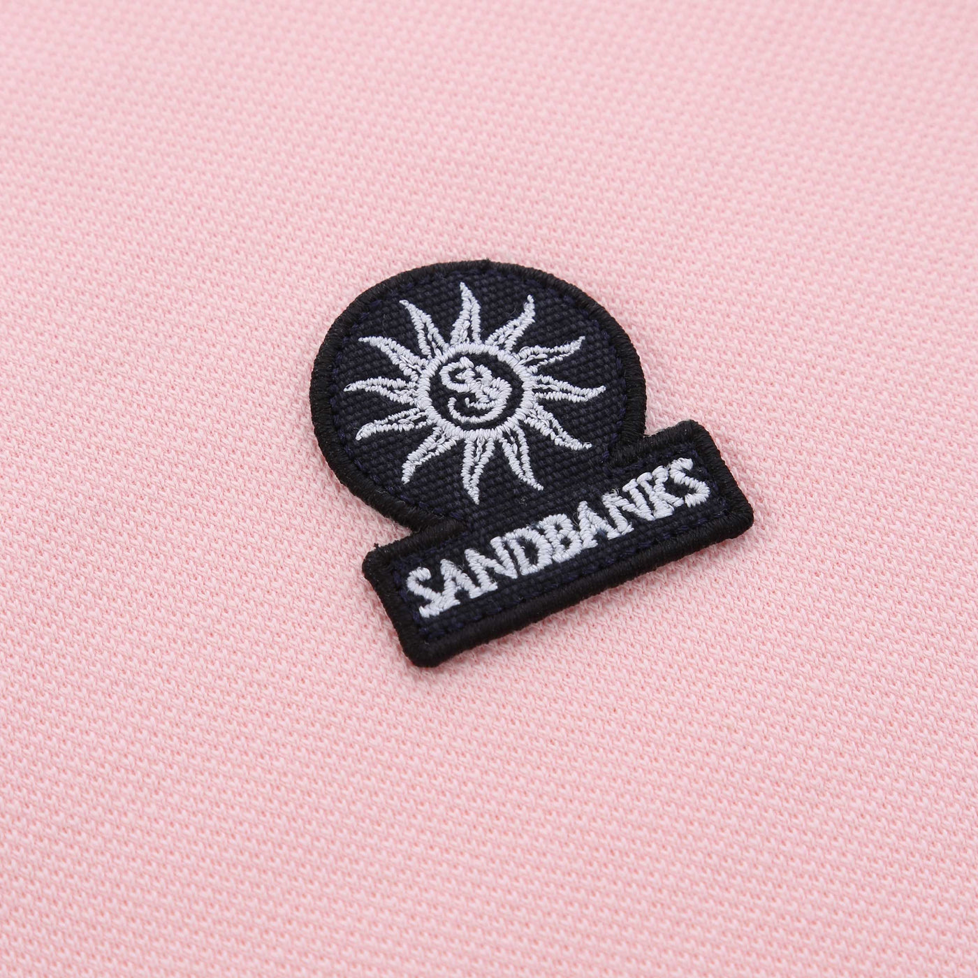Sandbanks Badge Logo Tipped Polo Shirt in Crystal Rose Logo