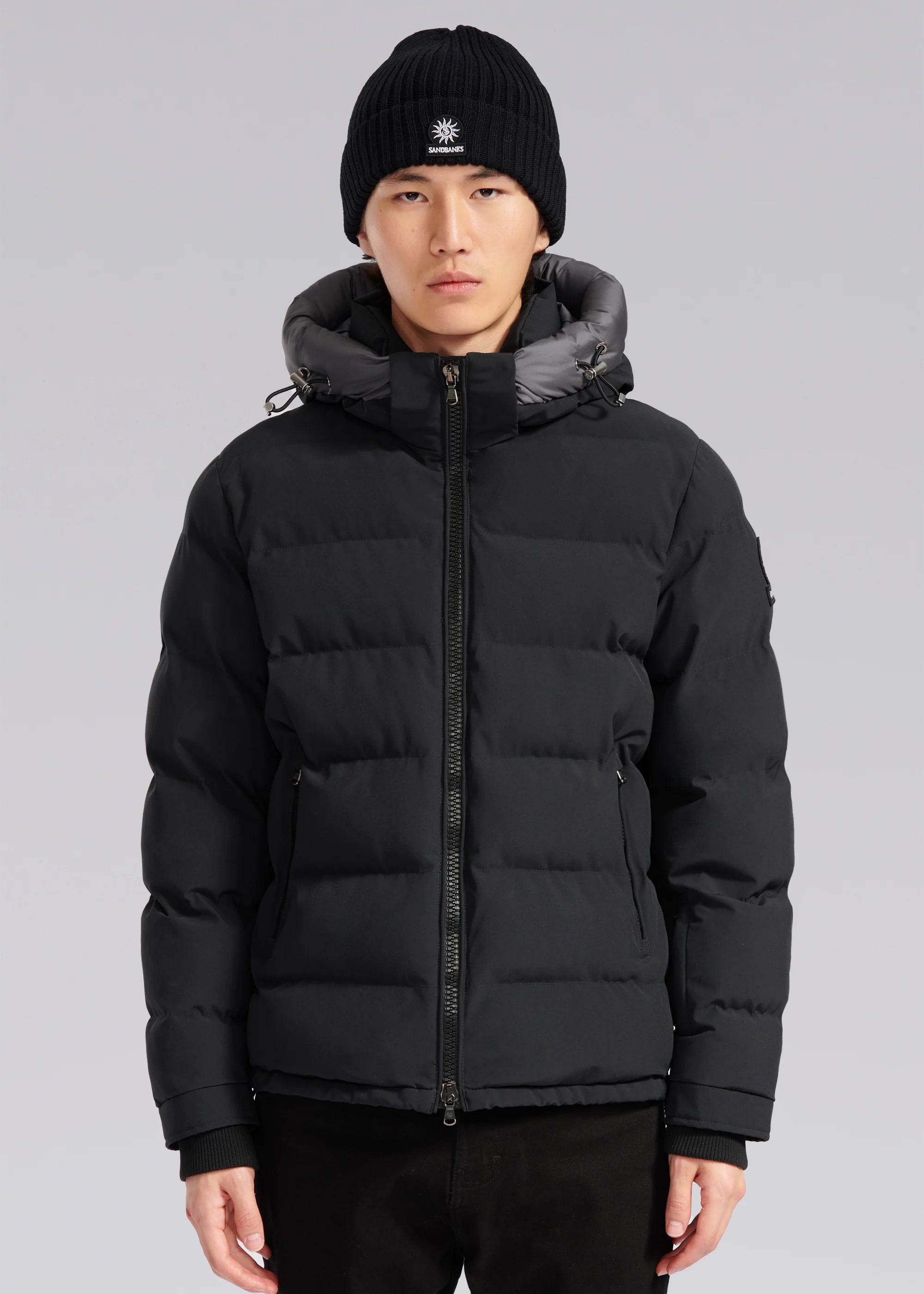 Sandbanks Banks Puffer Jacket in Black Sandbanks Norton Barrie