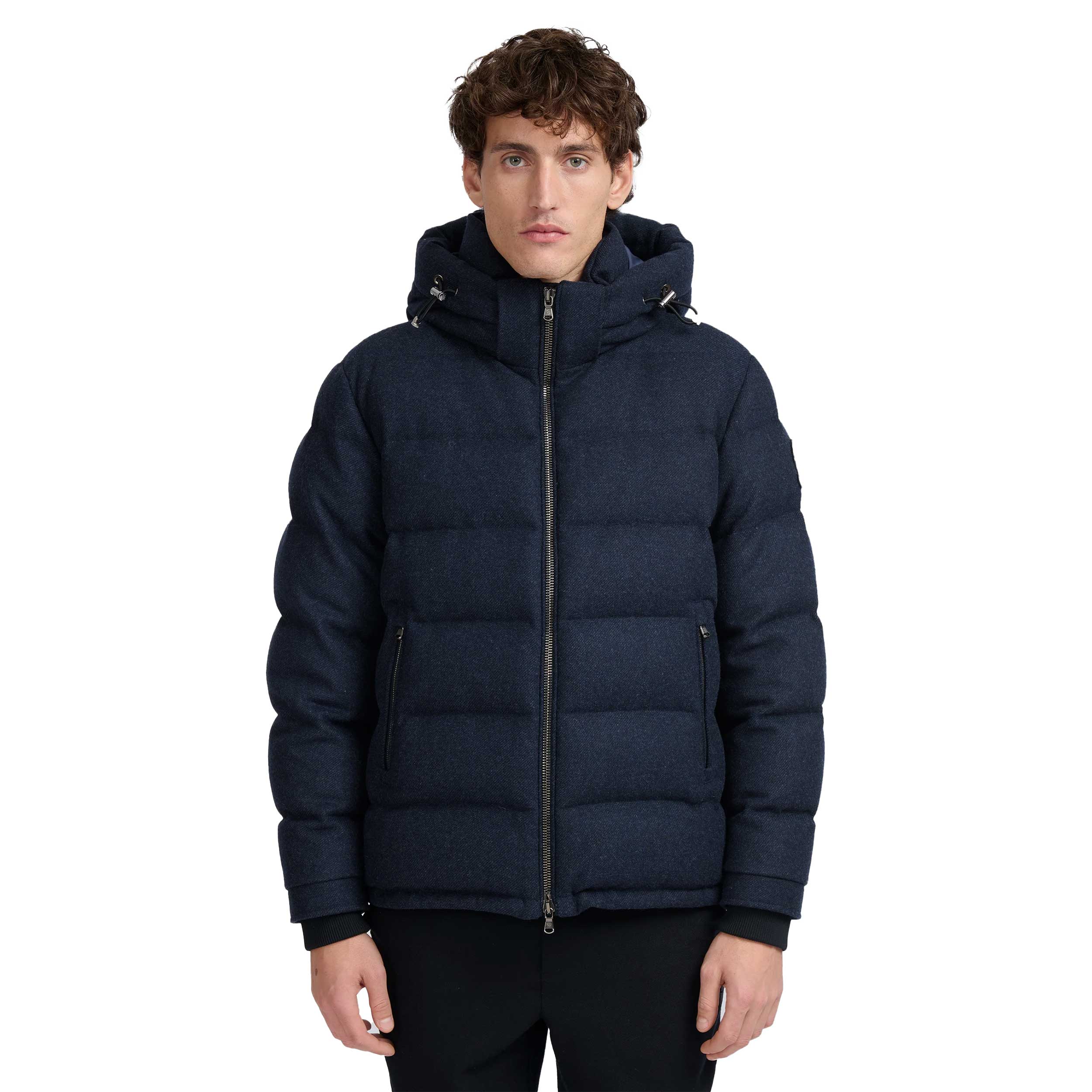 Sandbanks Banks Wool Puffer Jacket in Navy Sandbanks Banks Wool Puffer Jacket in Navy