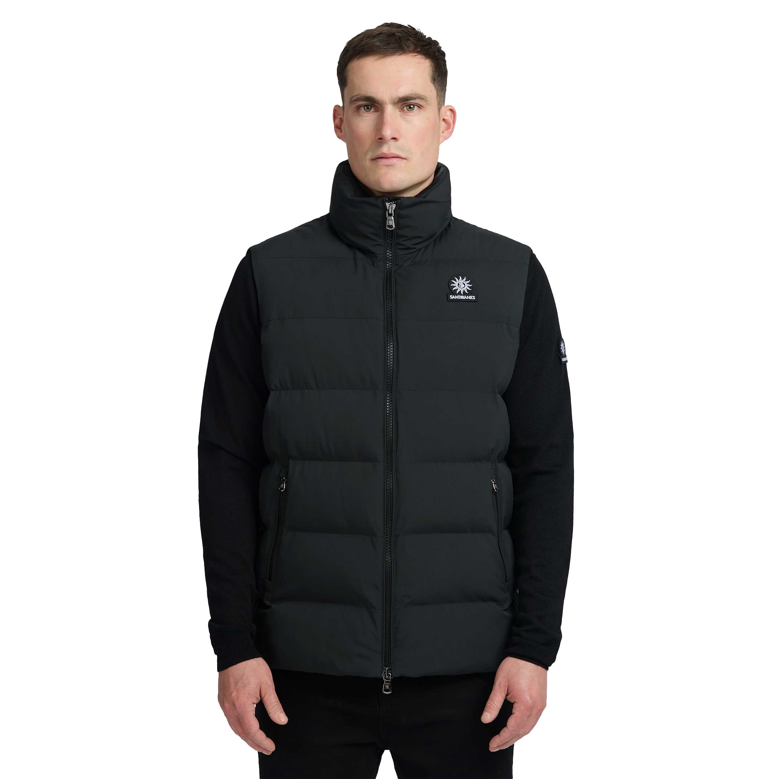 Sandbanks Clifftop Zip Pocket Gilet in Black Sandbanks Clifftop Zip Pocket Gilet in Black