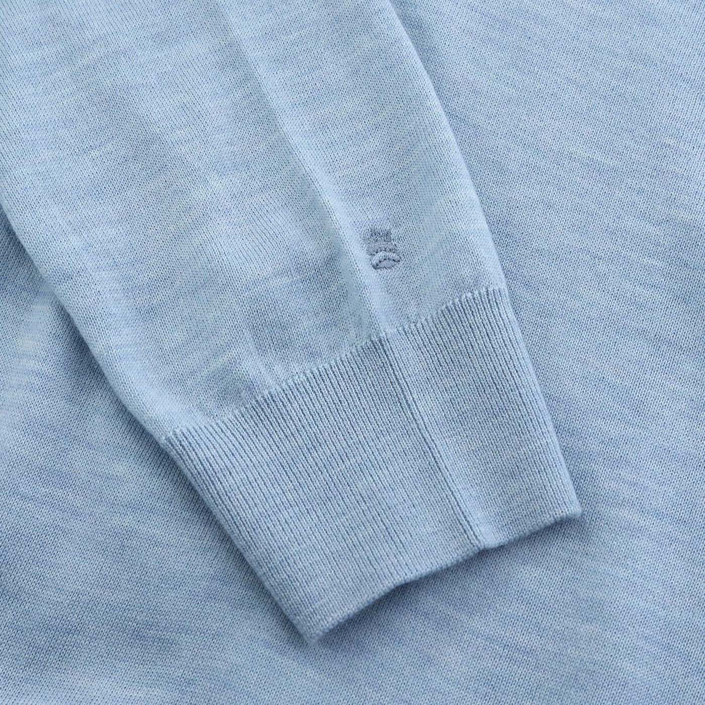Thomas Maine 1/4 Zip Knitwear in Sky Blue Cuff