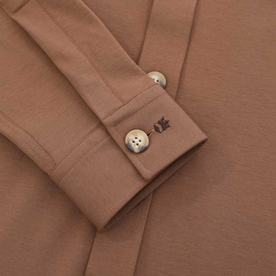 Thomas Maine Stretch Overshirt in Brown Cuff