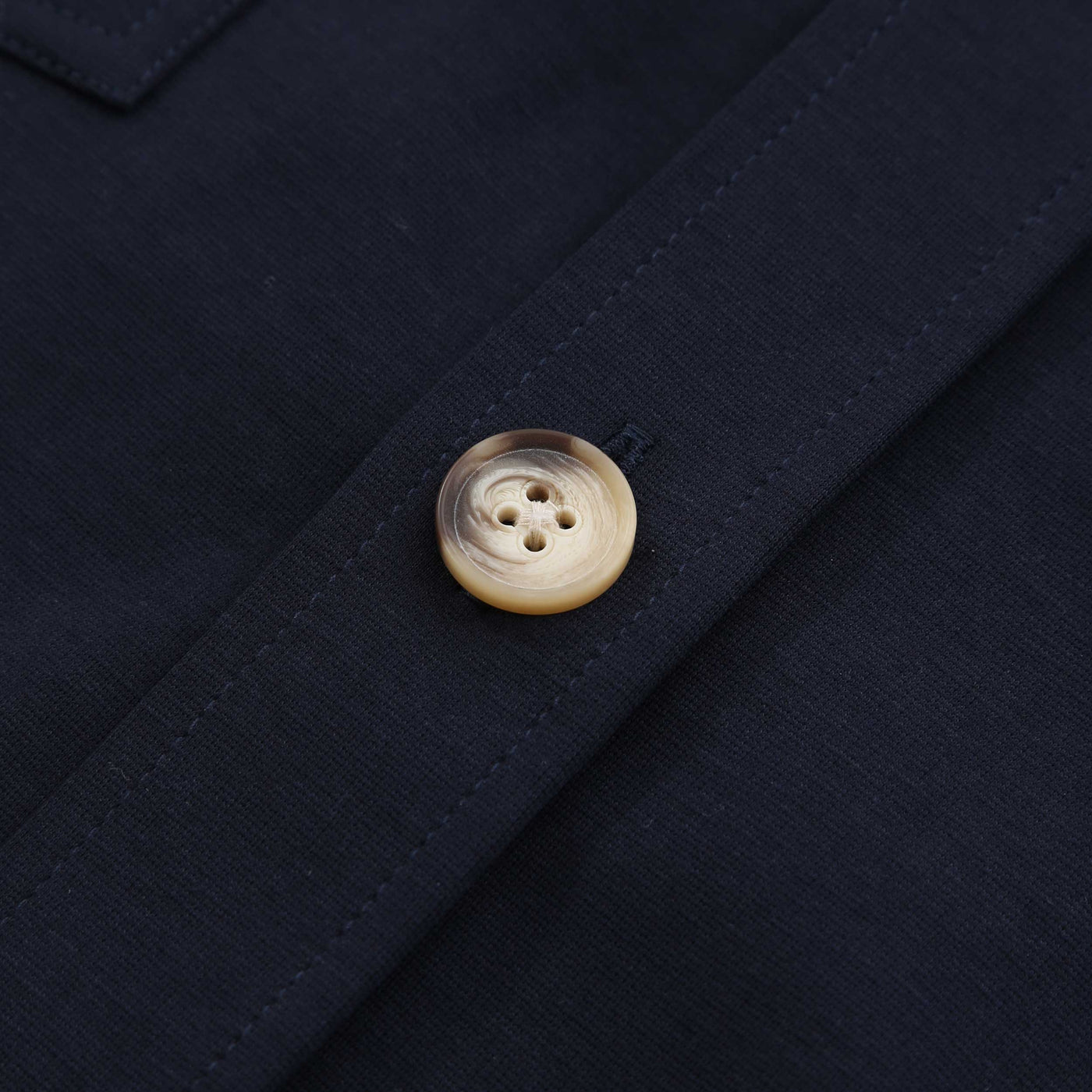 Thomas Maine Stretch Overshirt in Navy Button