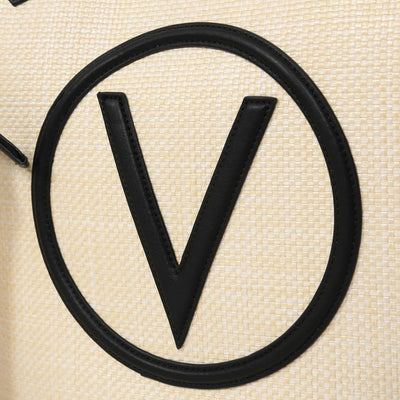 Valentino Bags Covent Ladies Beach Bag in Natural & Black Logo