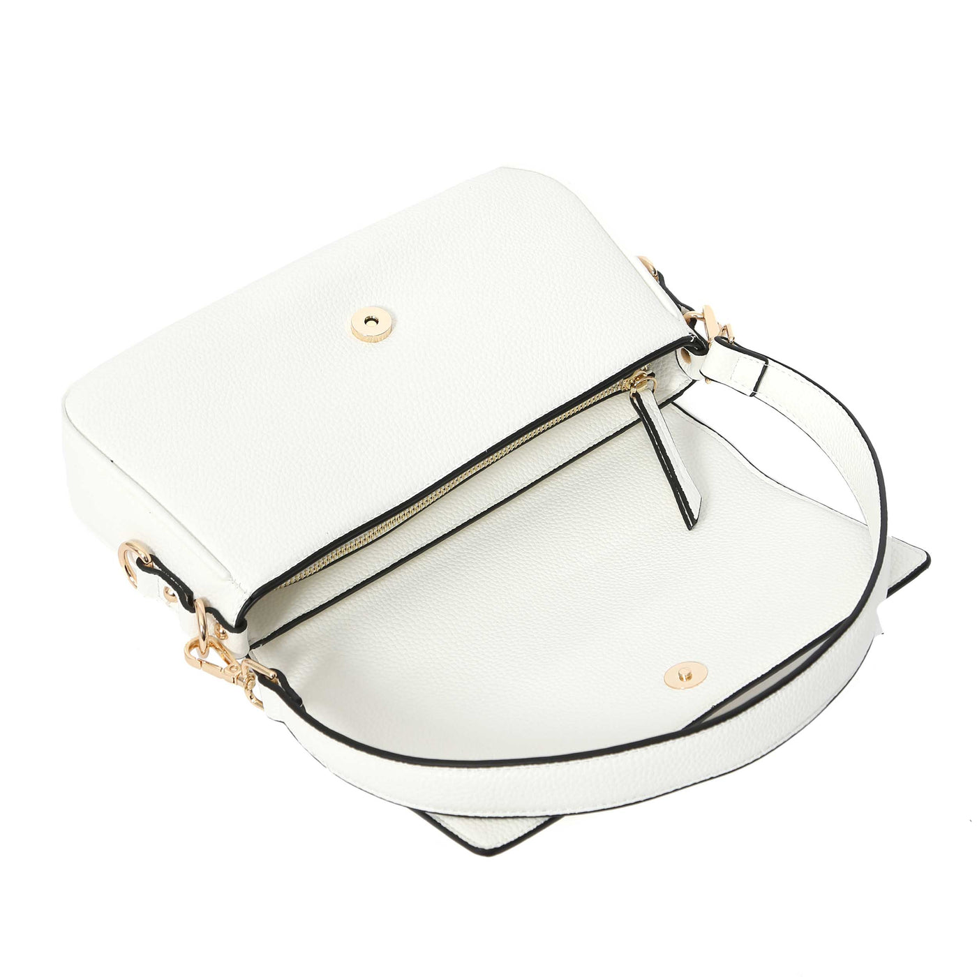 Valentino Bags Katong Ladies Shoulder Bag in White Open