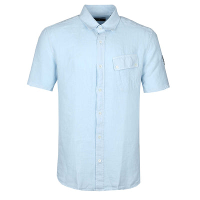 Belstaff Linen Pitch SS Shirt in Sky Blue