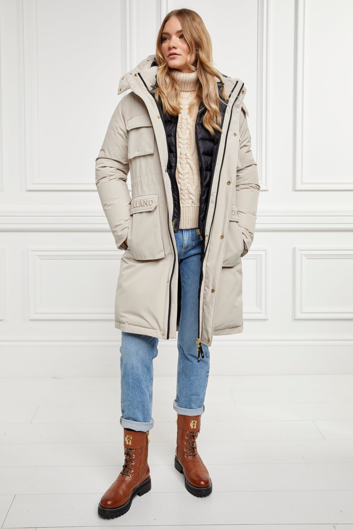 Holland Cooper Parka Holland Cooper Montana Parka Jacket Khaki