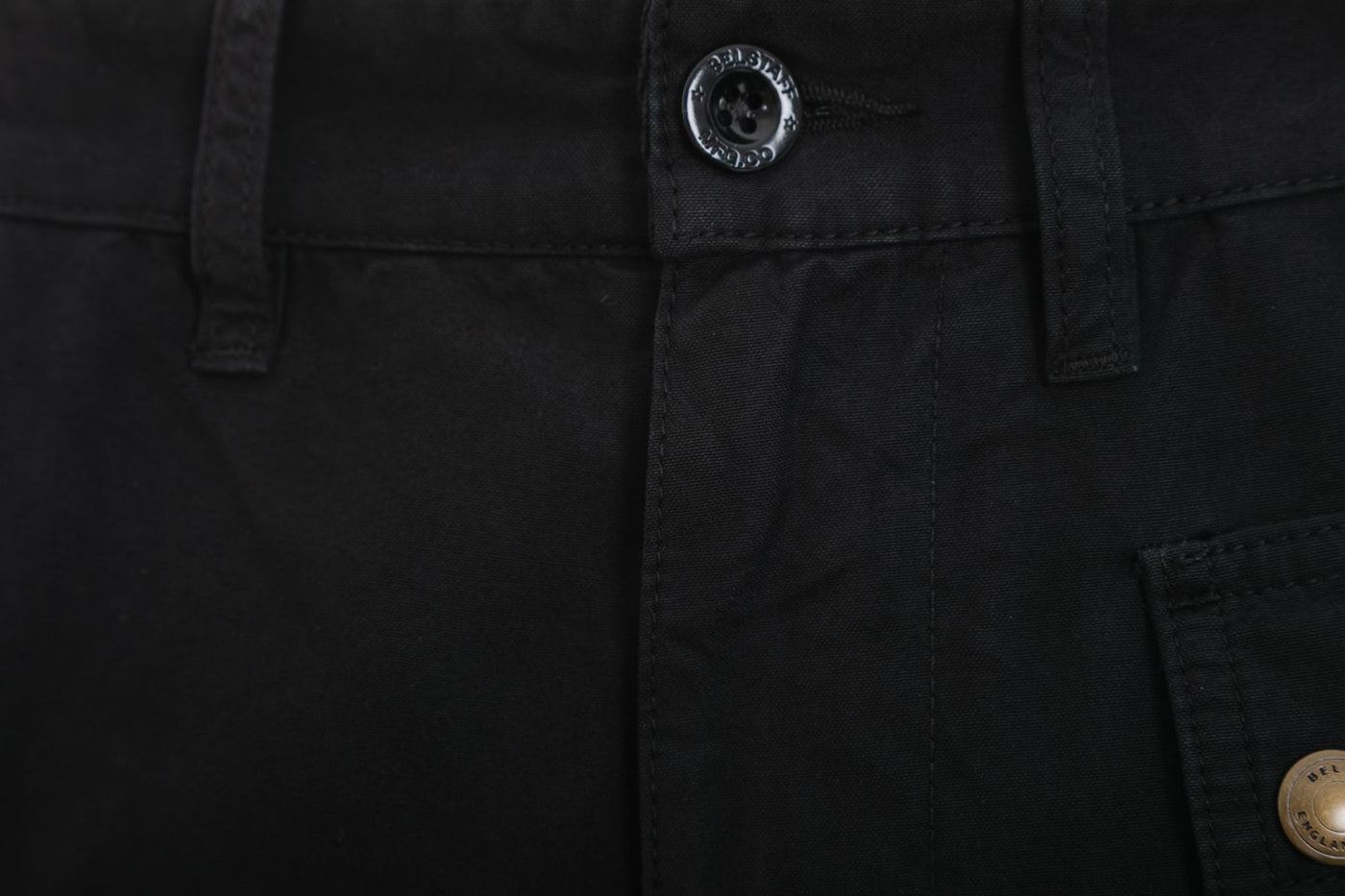 Belstaff Trailmaster Cargo Trouser in Black Button