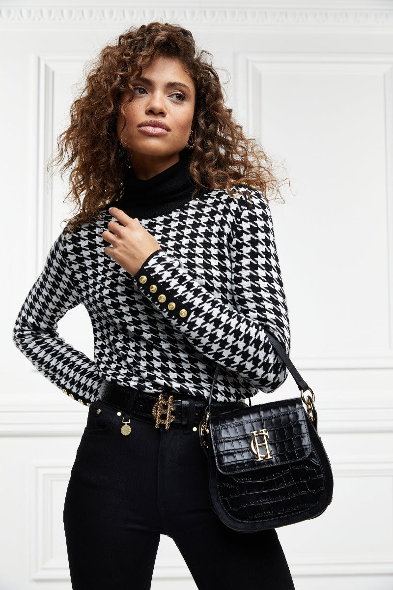 Holland Cooper Chelsea Saddle Bag in Black Croc Holland Cooper Norton Barrie