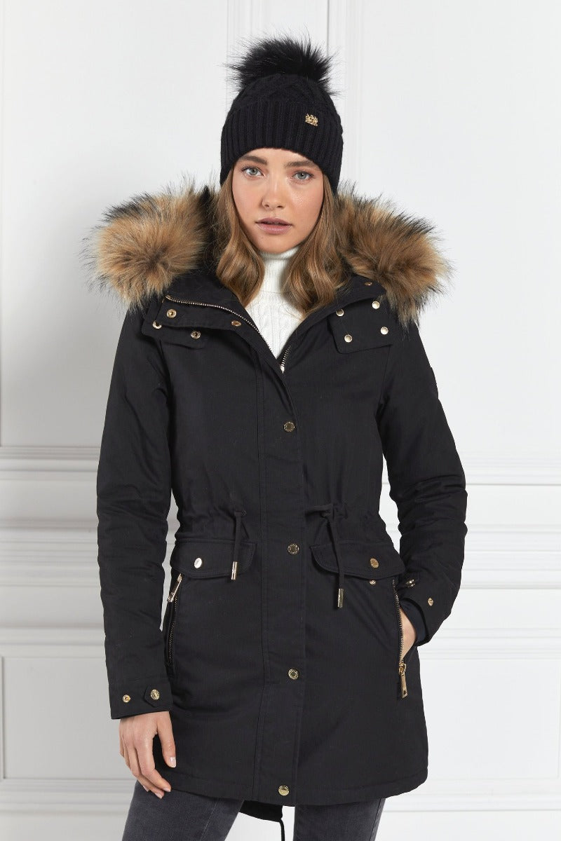 Ladies black sales parka coat uk