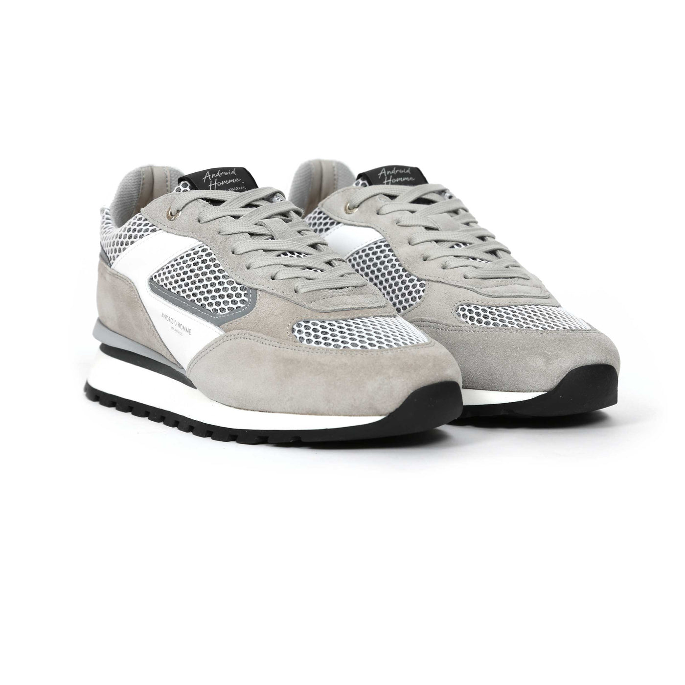Android Homme Lechuza Racer Trainer in White Grey Pair
