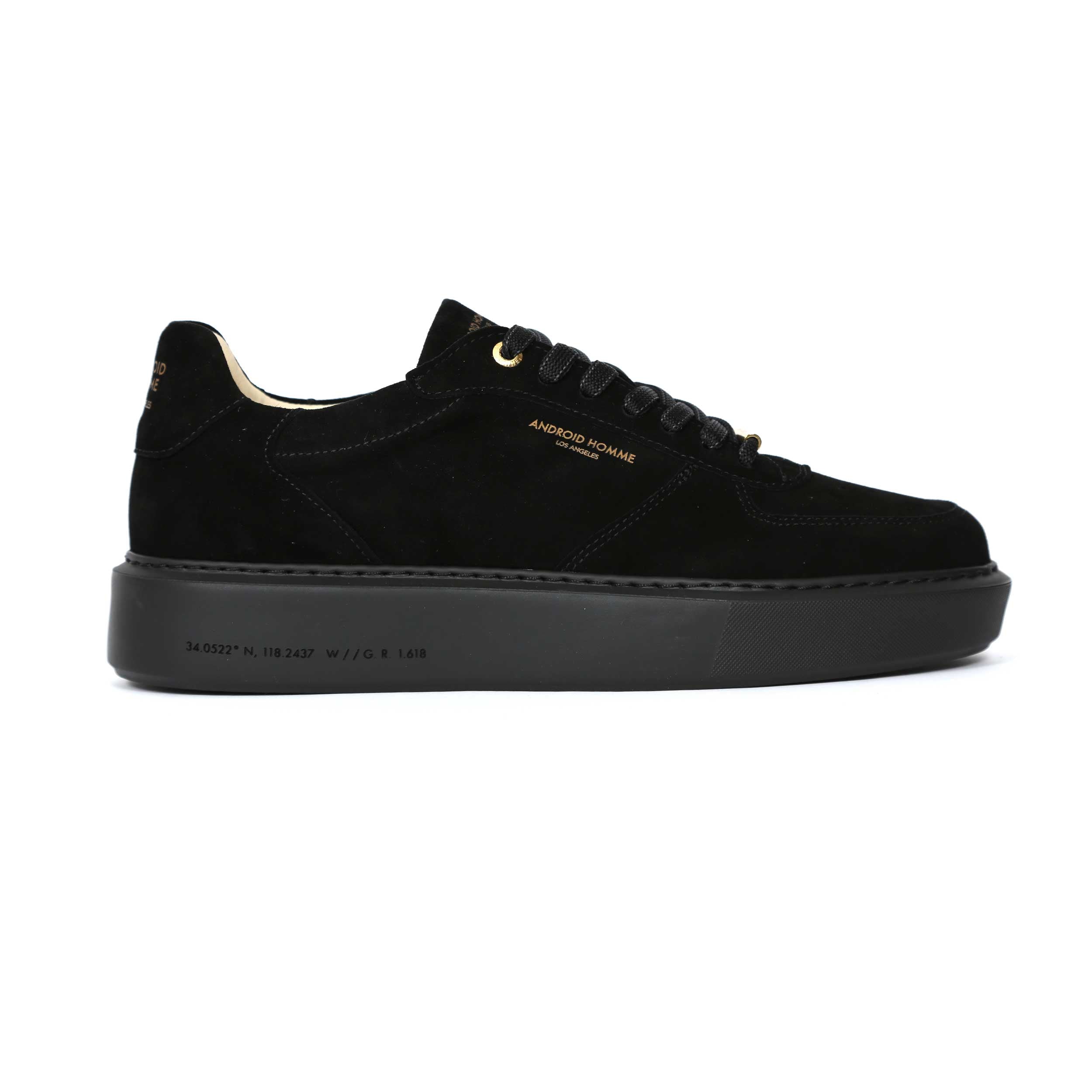Android Homme Manhattan Trainer in Black Suede