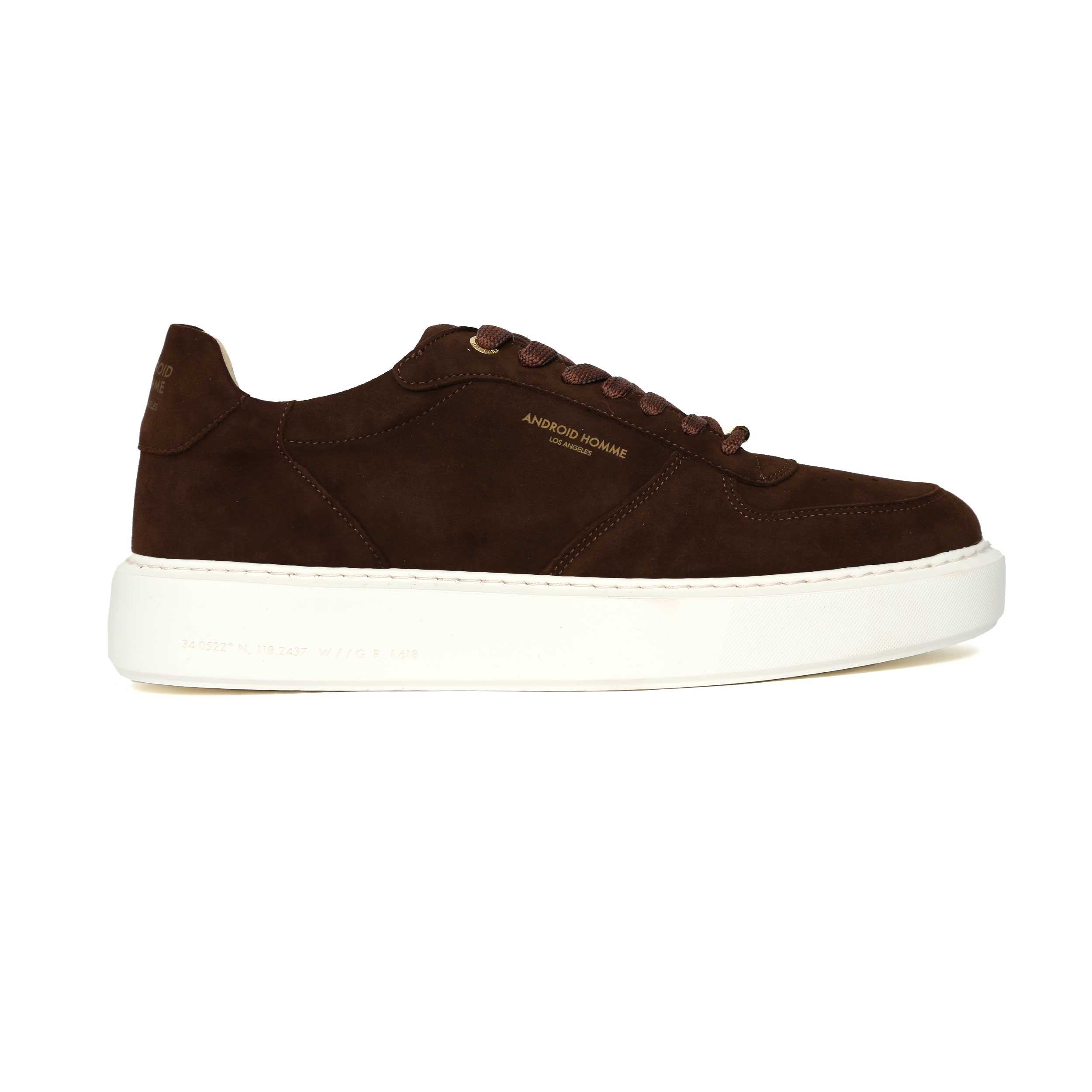 Android Homme Manhattan Trainer in Dark Chocolate Suede